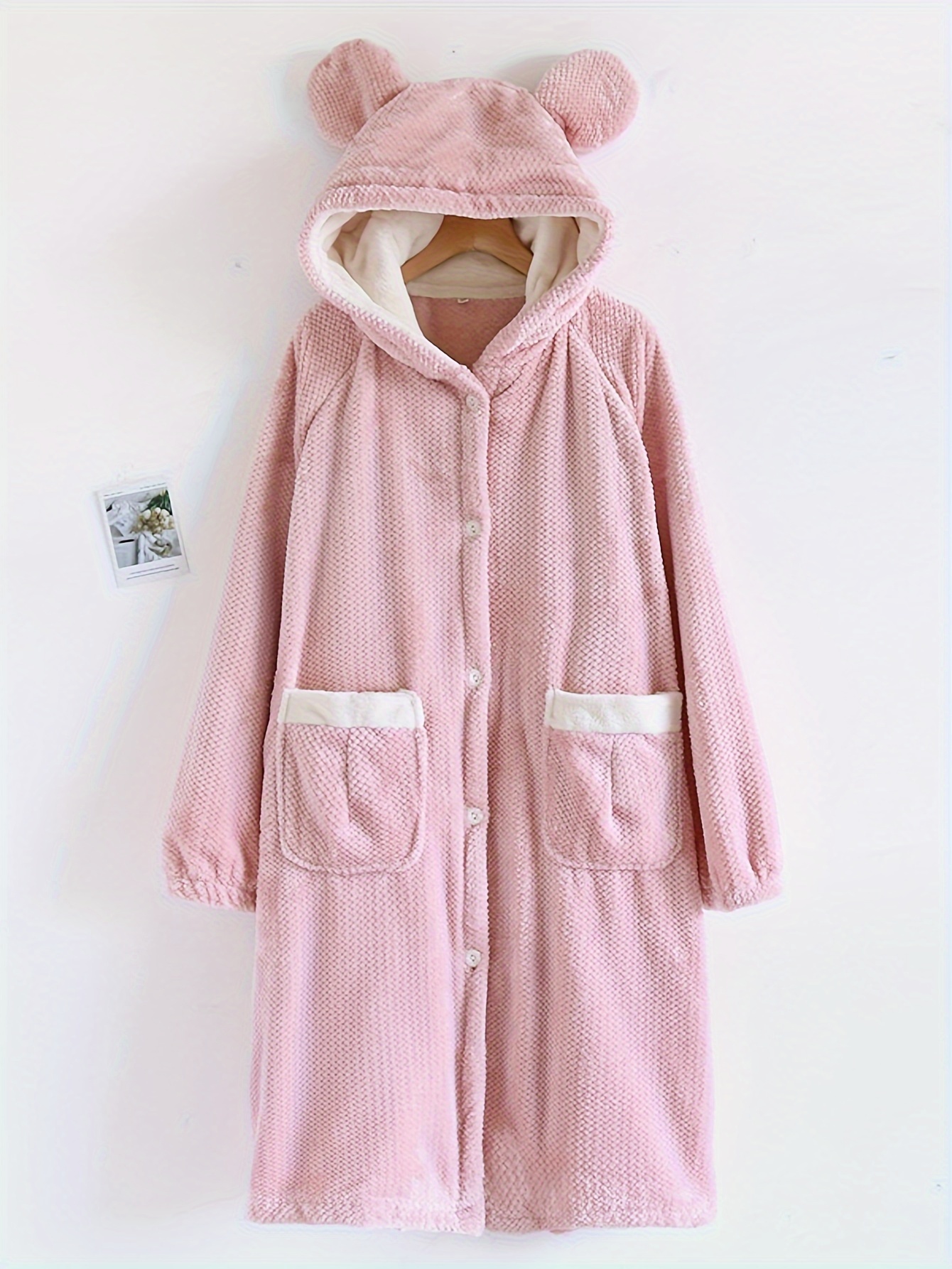 Capucha Camison De Polar Camisón Capucha Forro Polar Coral Mujer Rosa Temu  Mexico