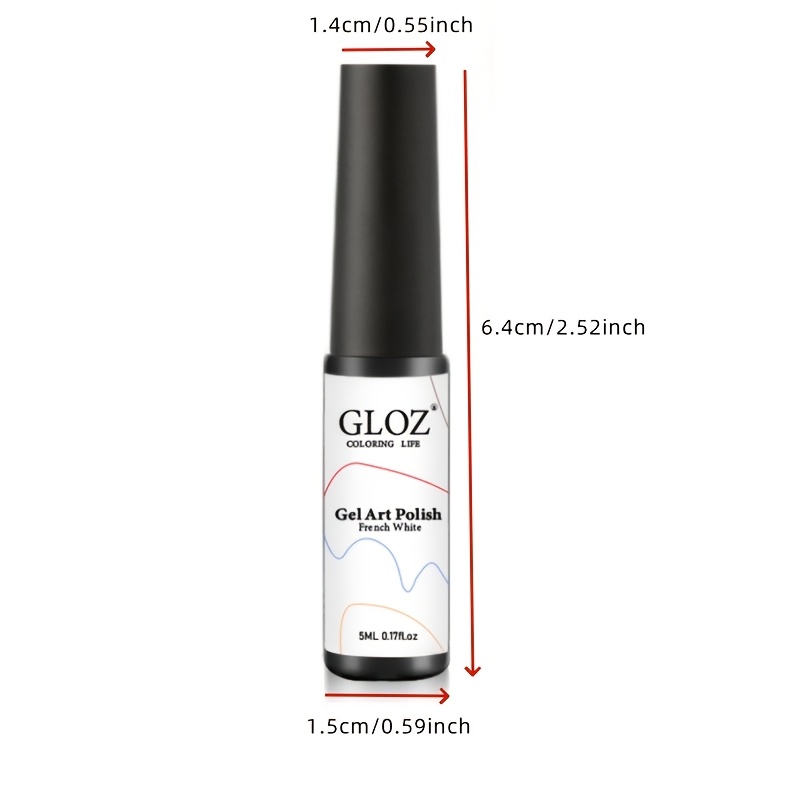 Image of 1pc Gel Polish Swirl Nail Art & Color - Lamp/soak Off French Tip Paint, Brush Applicator For , / Lamp Nail Hardener Gel (no)