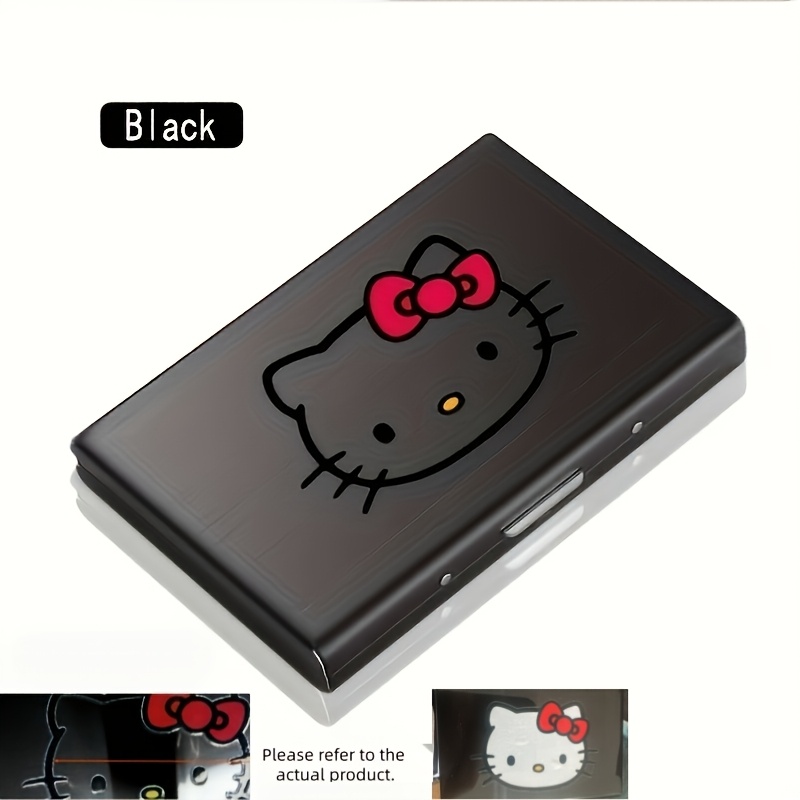 Image of Hello Kitty Premium Stainless Steel Rfid Anti-theft Card Holder - Unisex Fashion Metal Wallet, Multi-compartment Design, Perfect Gift | Polished Finish | Metallic Texture