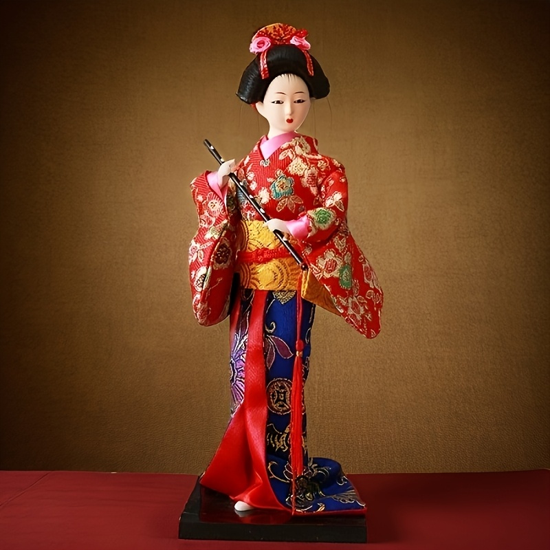 Vintage Japanese Geisha Doll Ornament Traditional Song Dance Kimono  Figurine, Resin Collectible Art Piece for Home Decor, Unique Gift for New  Year