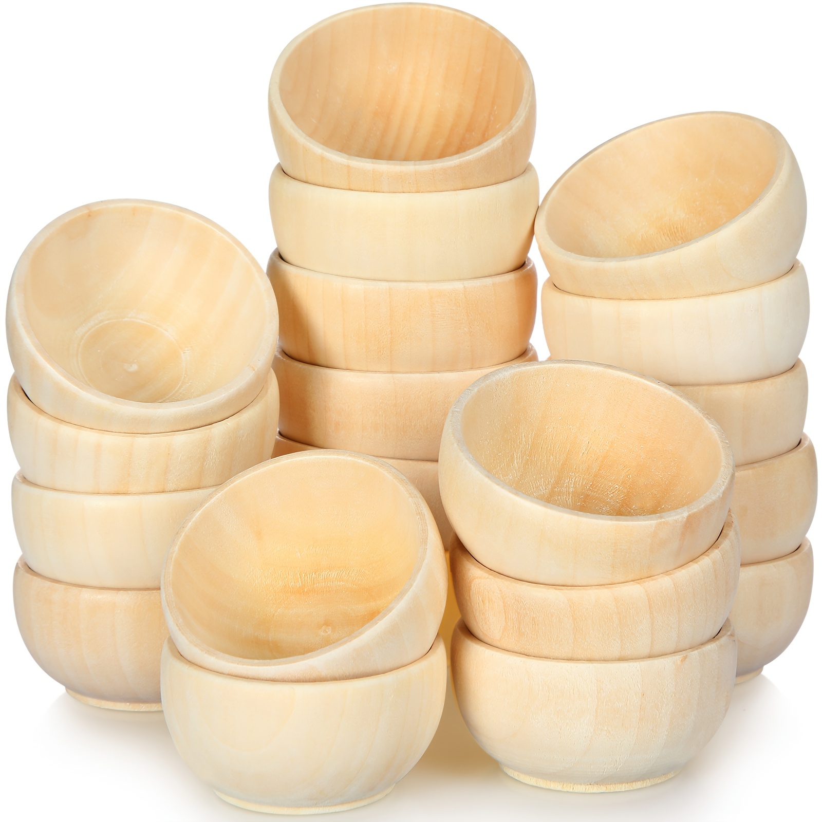 Temu – TEMU Set Of 40 Wood Small Bowls Unfinished Wood Sauce Bowl Wooden Mini Round Bowl Serving Craft Bowls Kitchen Condiment Bowls Unpainted Pinch Bowls