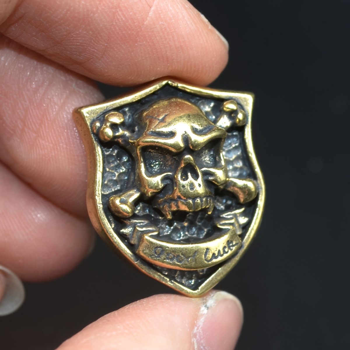 Lost-wax Casting Solid Brass Pirate Ornamental Rivet Hardware Additions, With Screws
