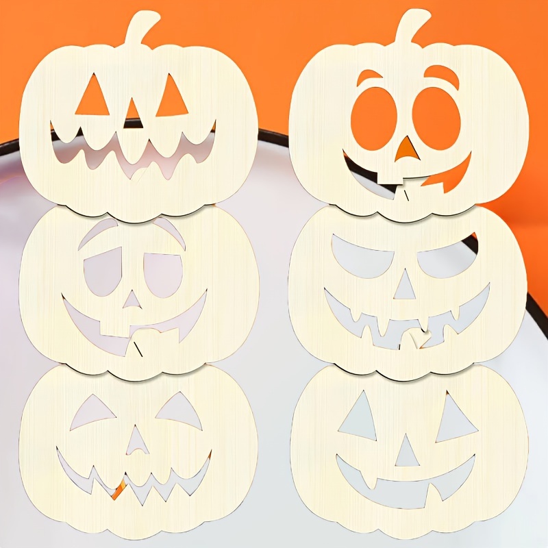 

12pcs Wooden Pumpkins - Blank For Diy Halloween & Thanksgiving Decorations