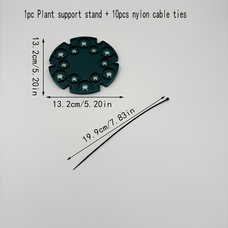 TEMU Kit de Support pour Plantes 11 pièces : Supports + Attaches, Treillis Vert en Plastique avec Plusieurs Anneaux, Convient aux Plantes Grimpantes