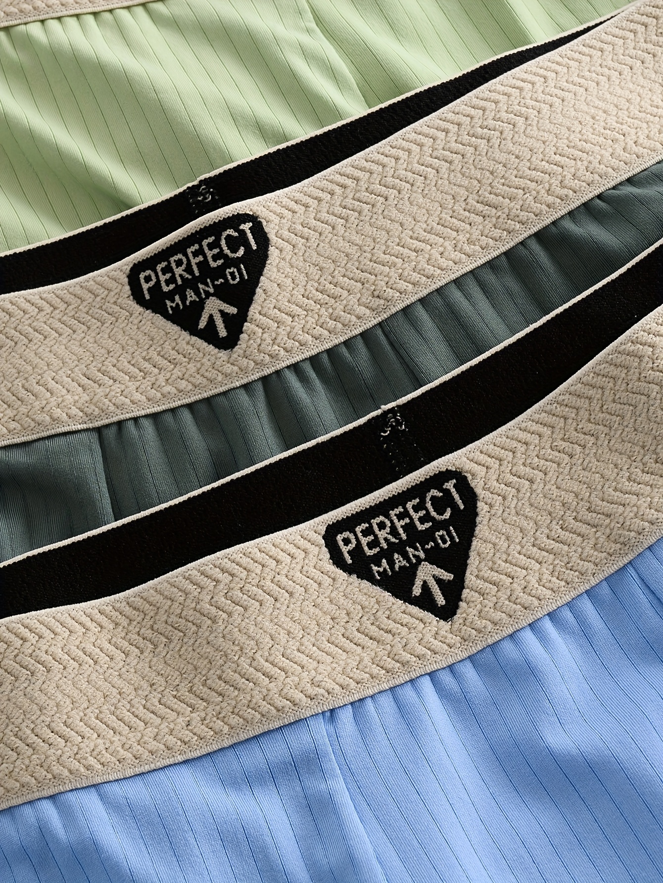 3pcs Men's Boxer Briefs - Breathable Mid-Rise Underwear with Elastic Waistband, Soft Stretch Polyester-Spandex Blend, Non-See-Through Knit Fabric, Solid Colors (Light Blue/Beige/White/Light Khaki) - Machine Washable, Everyday Comfort, Minimalist Design, Durable Construction, High Elasticity