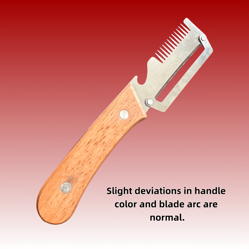 TEMU Heavy-duty Stainless Steel Peeler & Slicer Featuring A Wooden Handle And Thick Blade Design. Ideal For All Kinds Of Fruits, And Vegetables.
