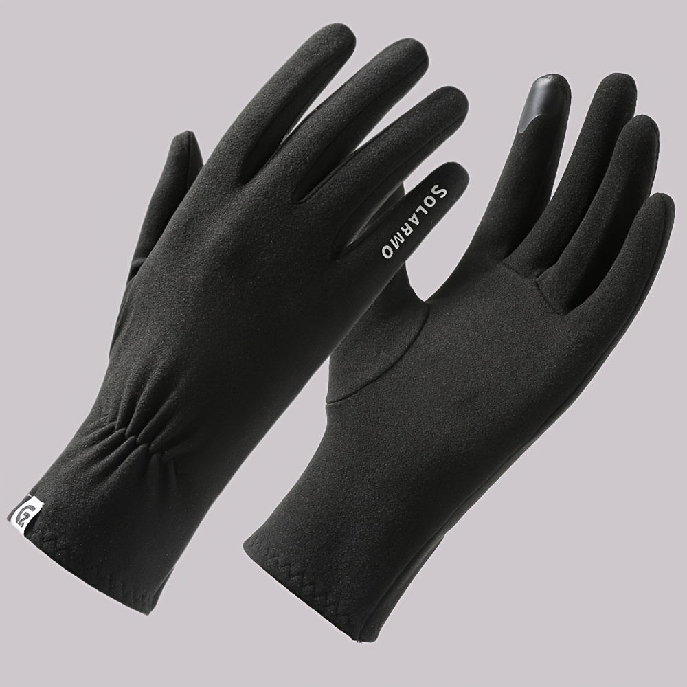1 Pair Autumn Winter Women's Thin Fleece Outdoor Sports Gloves, Fits All, Touch Screen, For Hiking Running Camping Sports