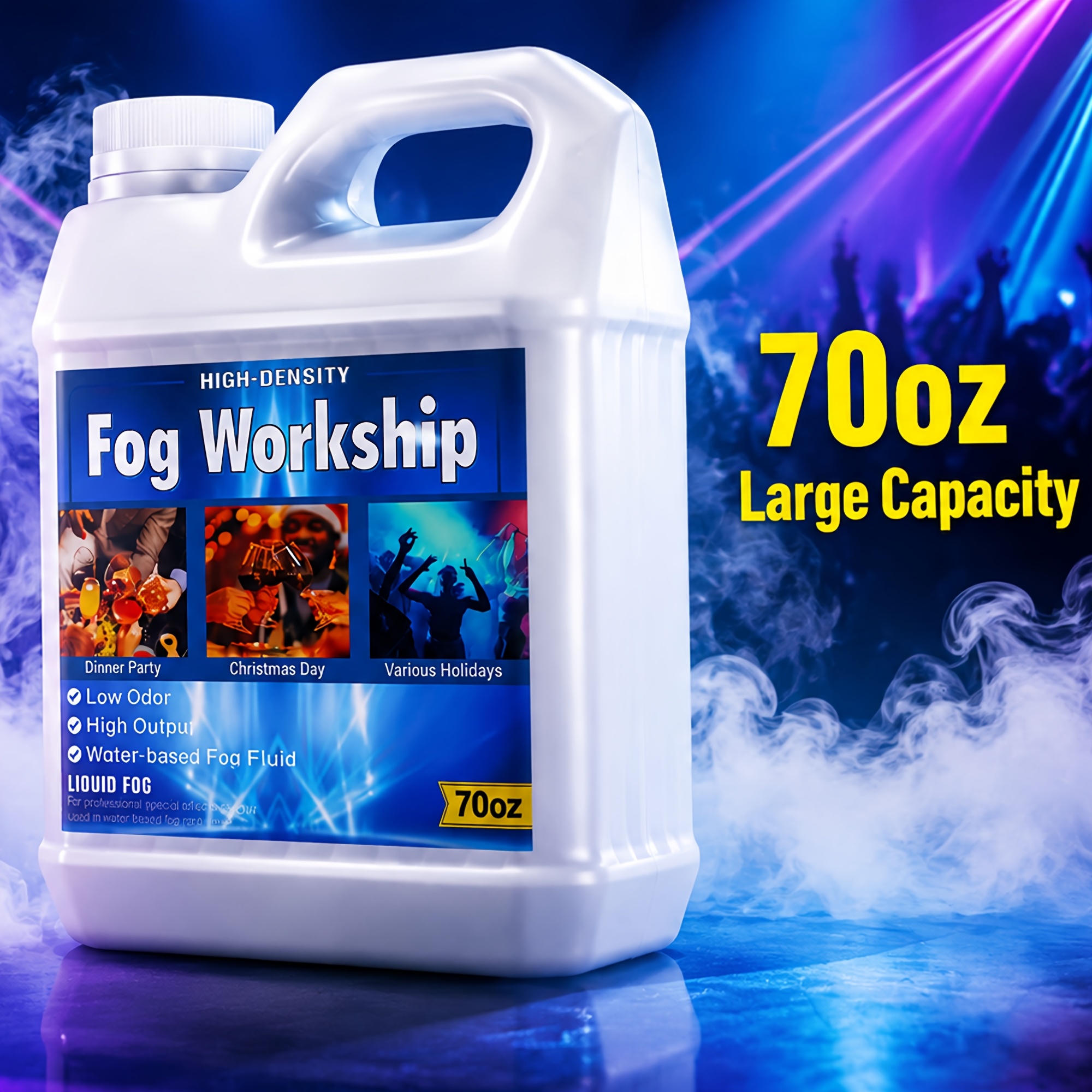 TEMU 70oz High-density Fog Machine Fluid, , Ultra-long Lasting - Heavy Output For Halloween Haunted Houses, Christmas Eve Parties, New Year's ,
