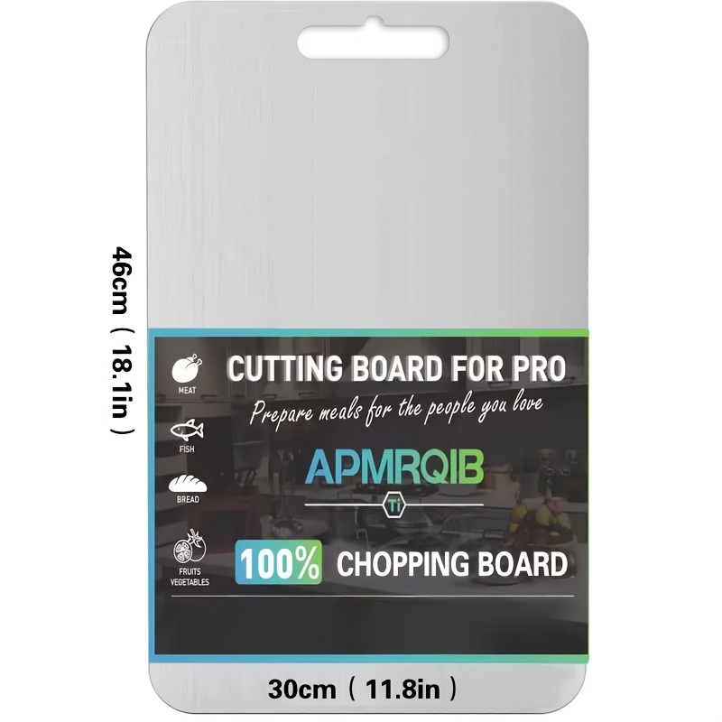 TEMU New High- Titanium Cutting Board, Titanium Cutting Board - 1 Mm Thickness, Multiple Sizes From, Double-sided Wood Grain Metal Texture, Suitable