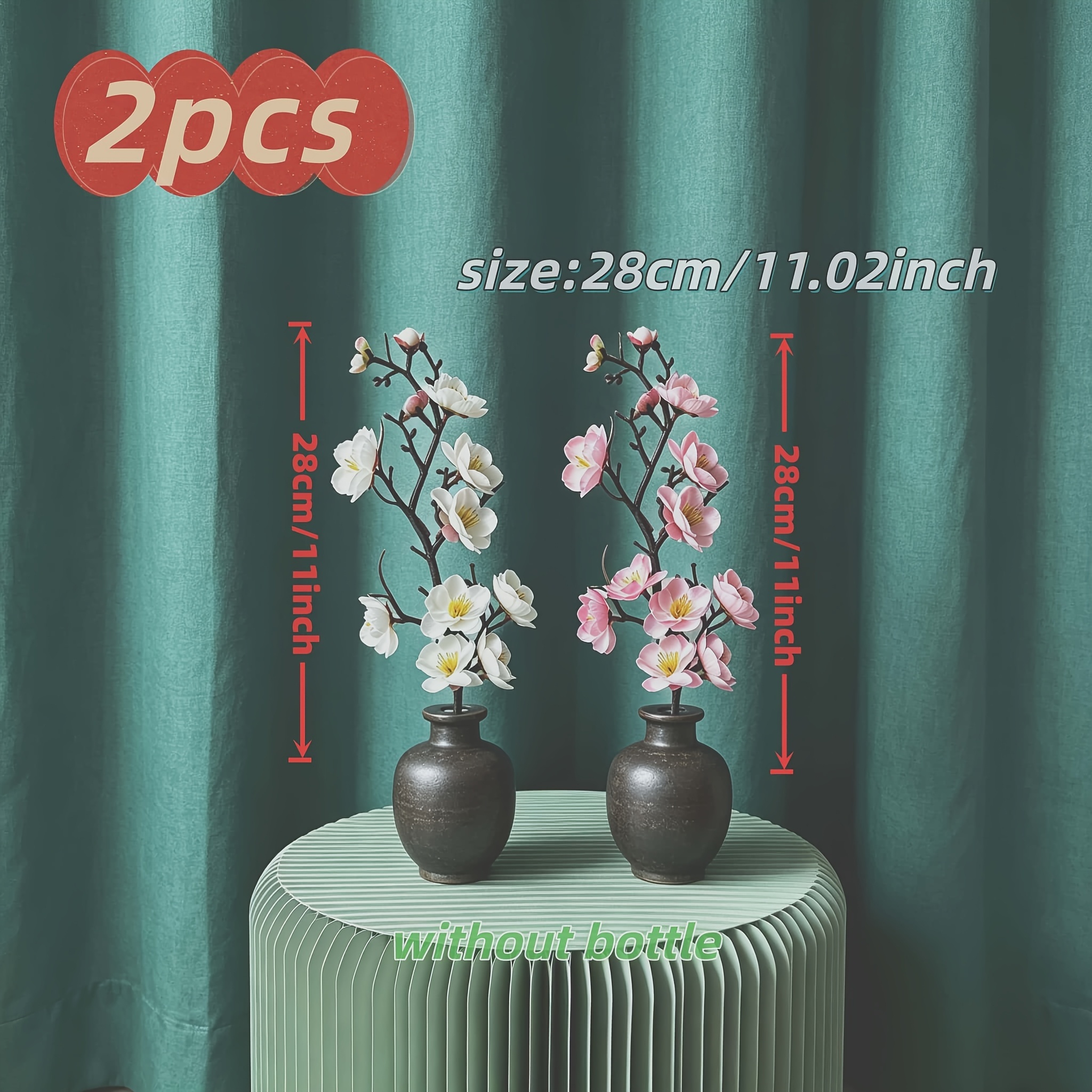 TEMU 2-color Combo Artificial Tree Branches - Realistic Suitable For Windowsill, Tabletop Decor, Plastic Faux For, Wedding, Graduation, Dia De Los