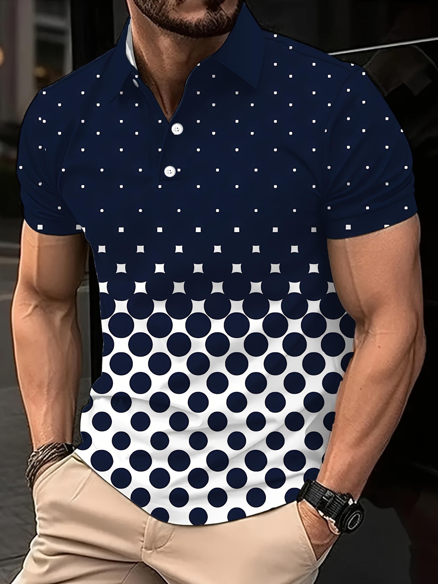 Camisa puntos online hombre