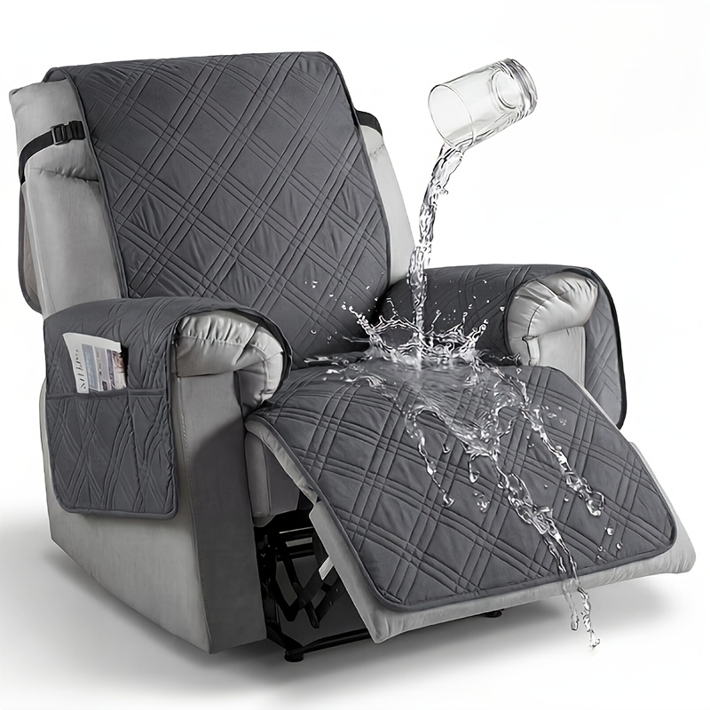 TEMU 1pc Recliner Chair Cover, Non Slip Recliner Slipcover For Recliner Chair With Pocket, Washable Reclining Chair/furniture Protector For Pets, & ,