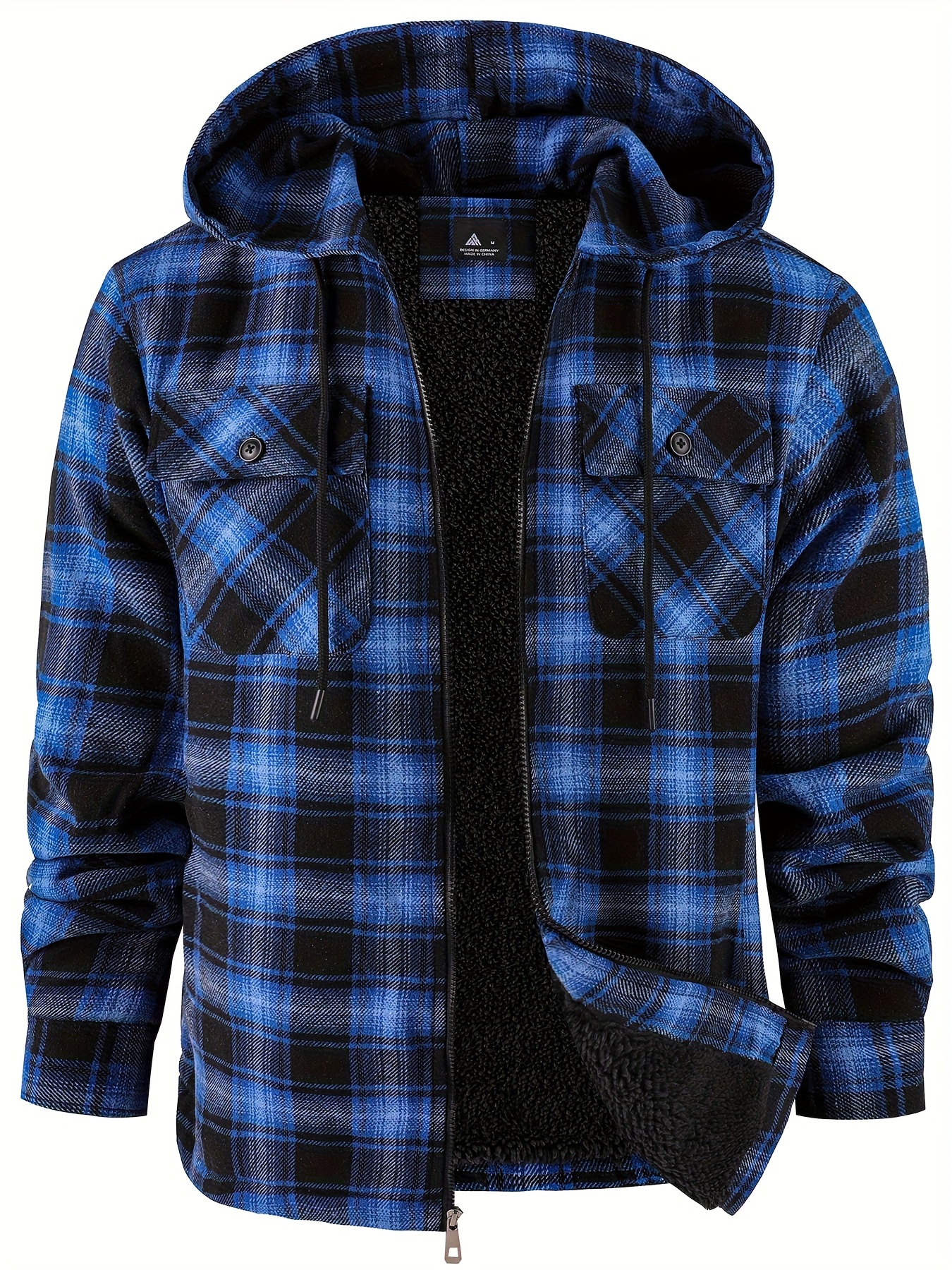 Stylish Hooded Plaid Jacket for Men