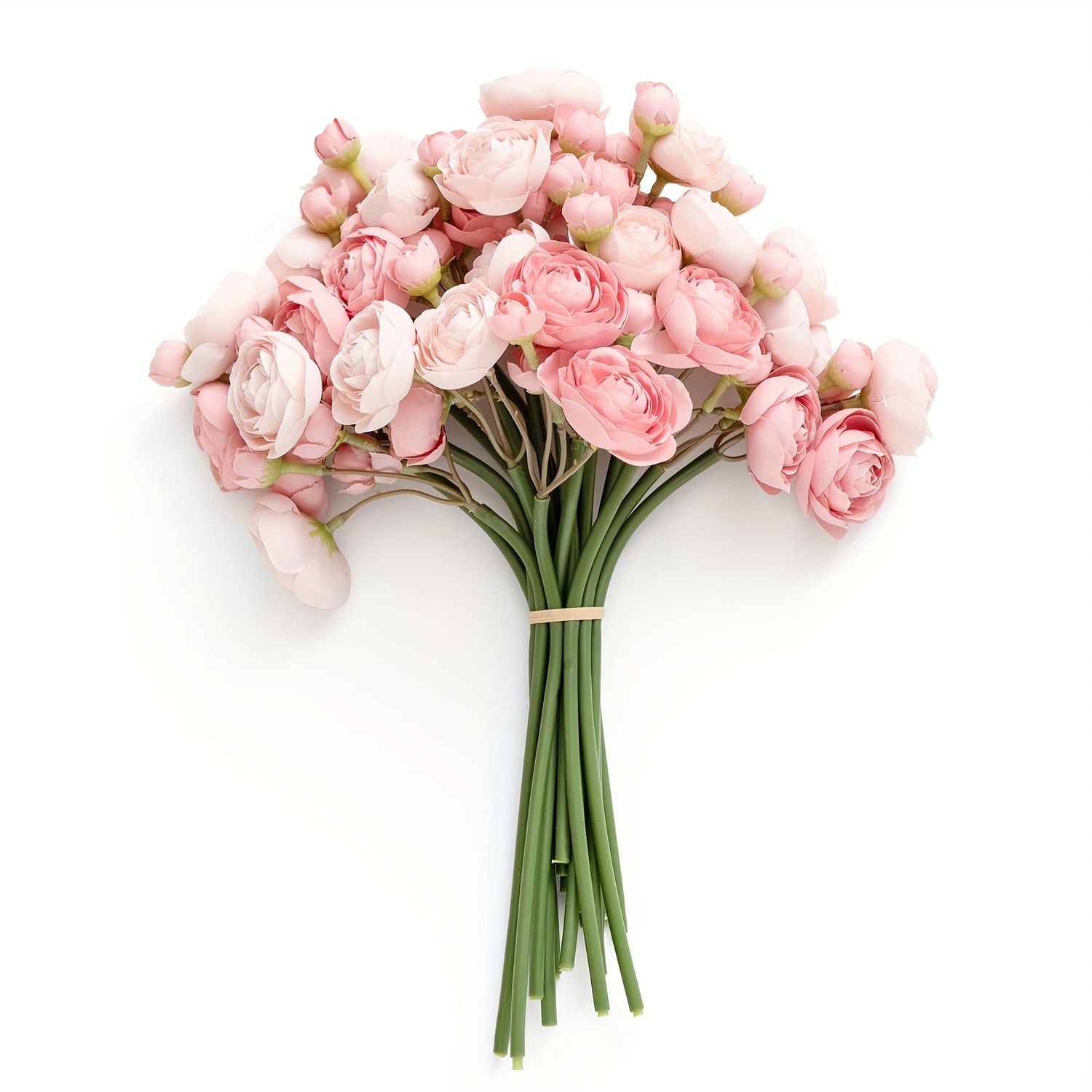 

18pcs Silk Ranunculus Artificial Flowers - Faux Mini Ranunculus Bouquet For Wedding, Engagement Centerpieces & Bridal Shower Decor, Polyester Floral Arrangements, Multi Shade Pink Pack