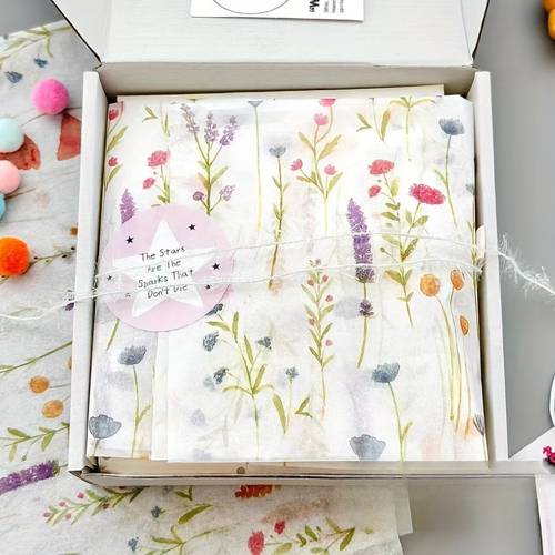 100 blatt buntes lavendelmuster-design-verpackungspapier, 20x 14 geschenkverpackungspapier, für hochzeiten, valentinstagsgeschenke, basteln, geburtstagsgeschenkverpackungen, geschenktütenfüllung, partygeschenke