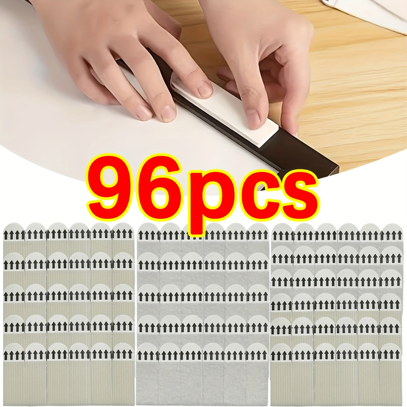 E-shop 96-teilige Hochleistungs--Bildaufhängestreifen - Beschädigungsfreie Klebeaufhängeringe, geeignet für Trockenbau, für Fotos Weihnachtsdekoration,
