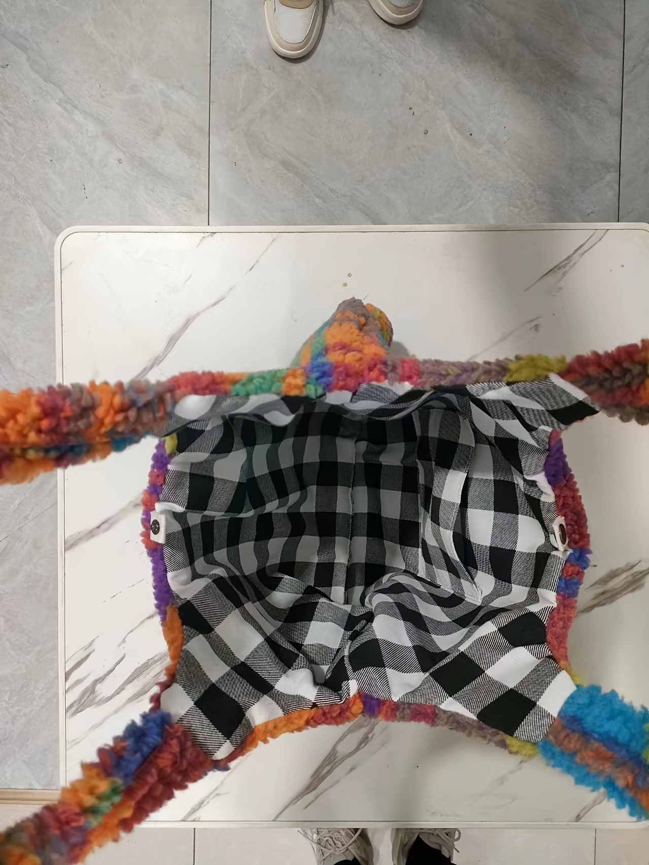 Plaid bag construction and product details