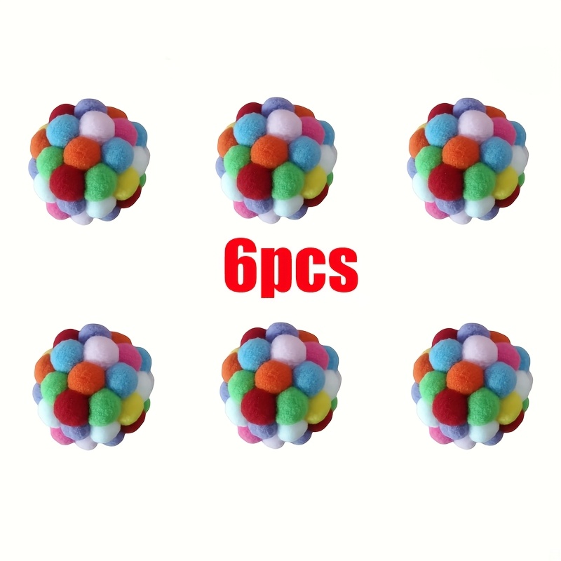 Random 6/10pcs Colored Pet Cat Toys, Multicolored Cute Bell Bouncing Balls, Interactive Toys, Bringing Fun And Entertainment To Pets, Without Battery