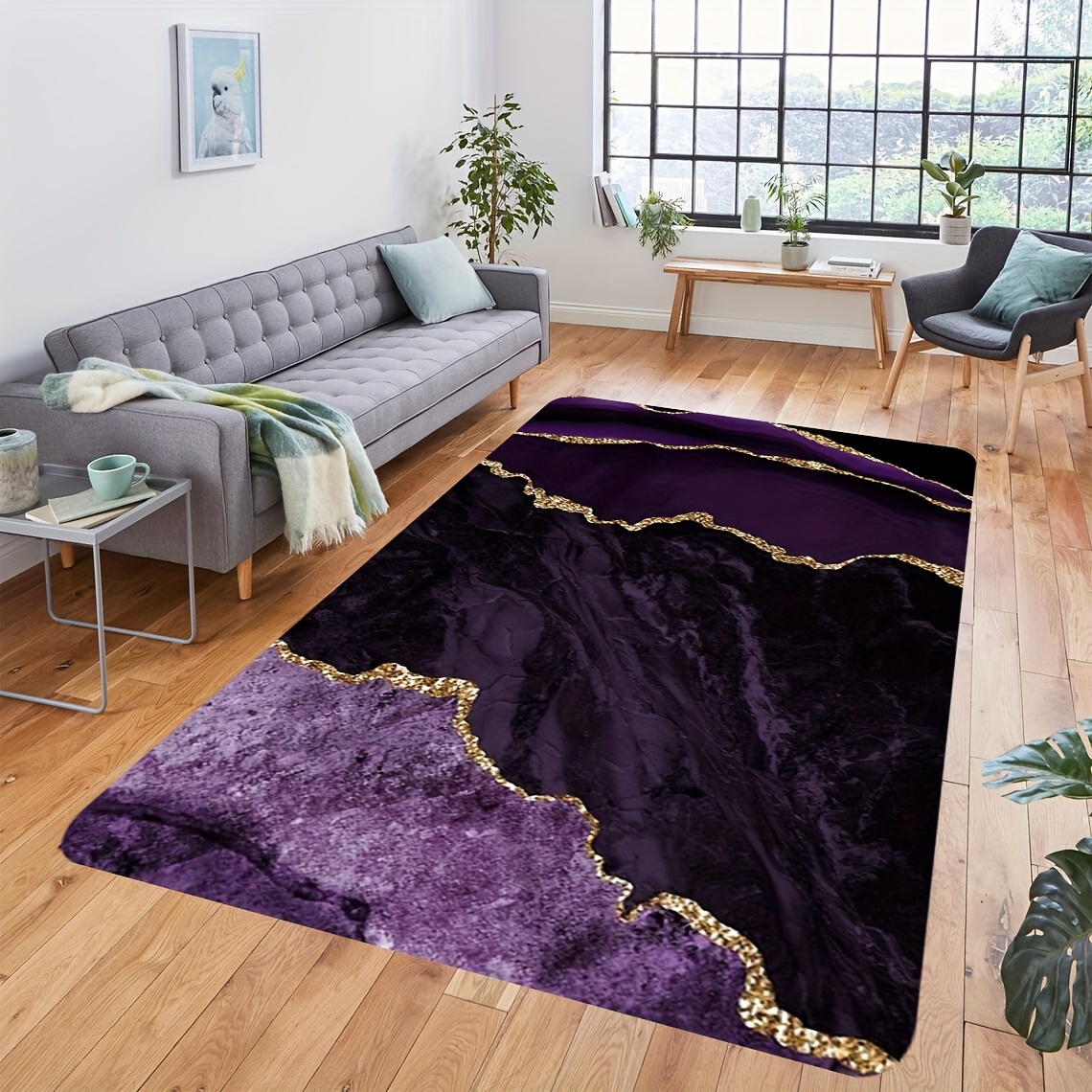 TEMU Rectangle Abstract Marble Pattern Area Rug, Lightweight Non-slip Washable Hand Wash, Flannel Plush Entryway Bedroom Decor, Machine Pvc Backing â