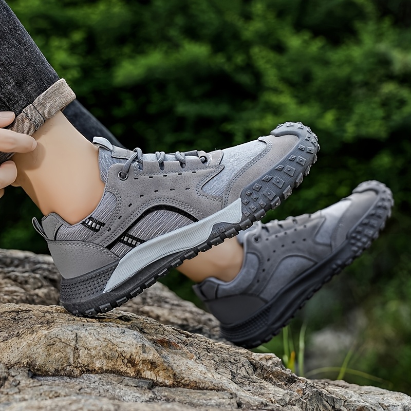 Men's New Fashion Trend Sneakers with Comfortable and Soft Inner Lining for Foot Protection, Upper with Lace-Up Design, Wear-Resistant Sole, Comfortable and Durable, Suitable for Outdoor Mountain Climbing, Work, Sports, and Casual Wear