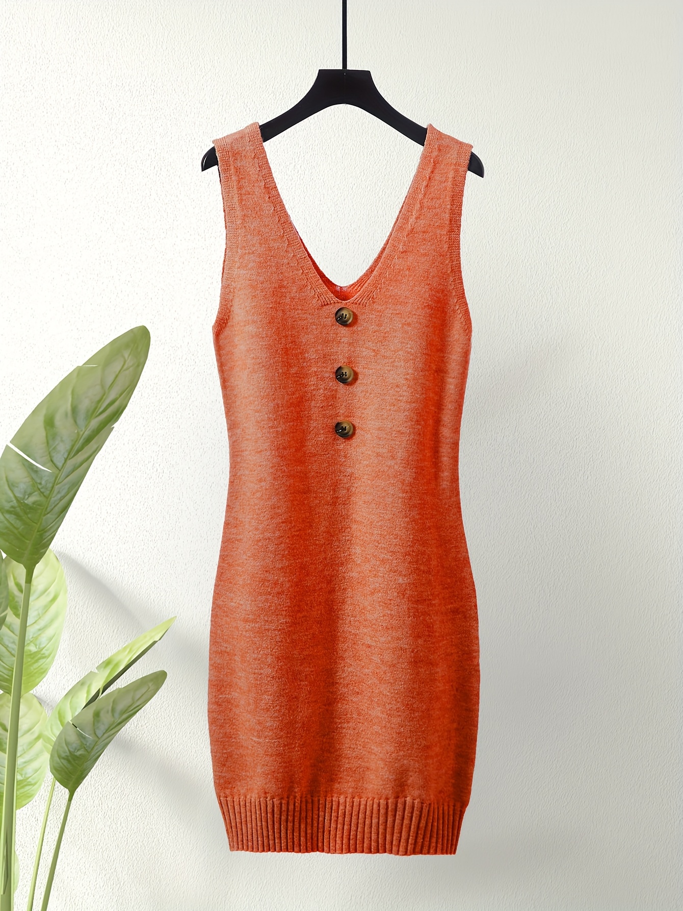 open lace back dress Orange 4-Button Unisex Vest with 2 Pockets