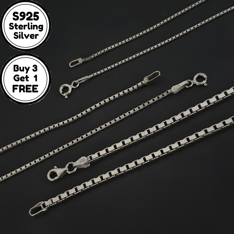 

925 Sterling Silver (with 4g) Cut 2mm Box Chain Necklace, Elegant And Minimalist, Suitable For And Women, Ideal Present For , Comes In A Gift Box