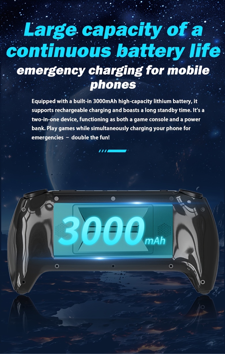 YAJOTIN SF3500 Portable Retro Gaming Console | 5-inch IPS HD Screen, USB Rechargeable, Lithium Battery, Ergonomic Design with Stand, Compact and Durable, Ideal for Birthday, Halloween, Christmas Gifts