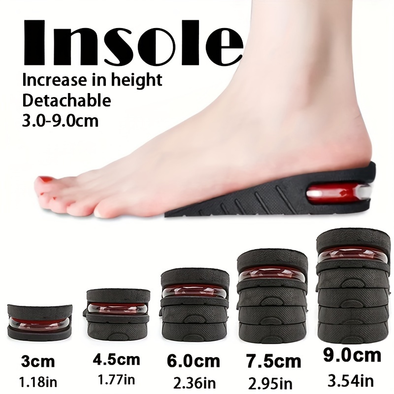 

1pair Adjustable Height Increase Insoles - Soft, Breathable, Shock-absorbing, Eva Heel Pads For Women - Comfortable And Discreet Lift Inserts For Daily Wear