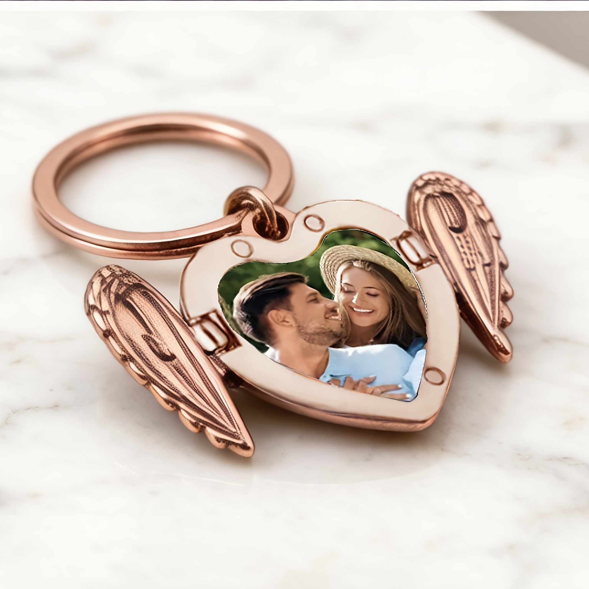 TEMU Llavero con Colgante de Foto Personalizado, Elegante Llavero de Foto con Diseño de , Llavero de Foto, Llavero para , Regalo para Queridos y