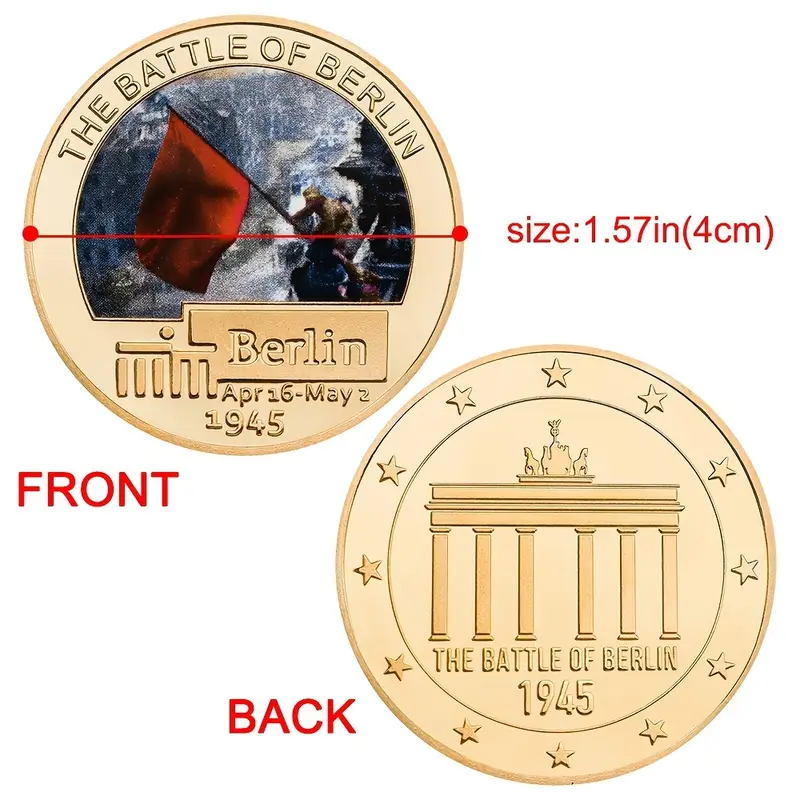 набор из 5 металлических памятных берлинской битвы с бархатной сумкой, подарок на , день рождения подробные сведения 1