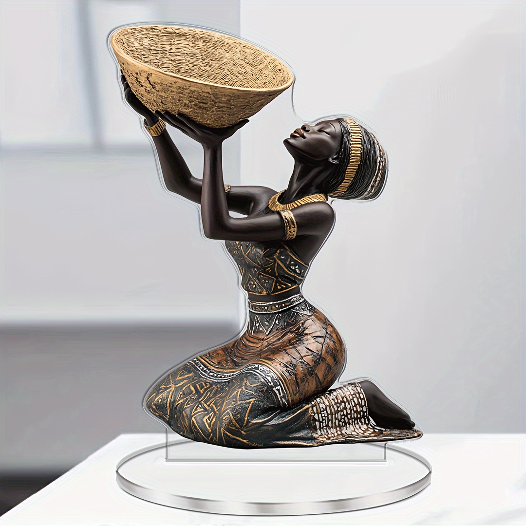 african woman acrylic tabletop decorative figure art inspirational theme multipurpose use acrylic material tabletop mounting decor collectible ideal gift for christmas details 3
