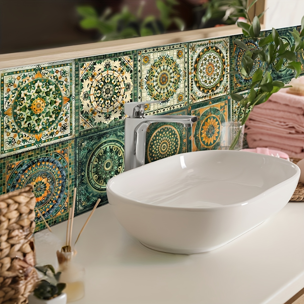 30pcs bohemian style self wall tile stickers 7 87x7 - Temu United Kingdom