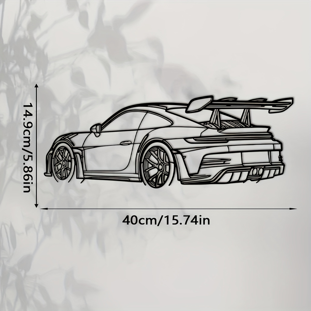 TEMU 1pc Of Car Silhouette Metal Wall Art Measuring 15.74 By 5.86 Inches, Suitable For Indoor And Outdoor Decoration. This Iron Wall Art Is Perfect