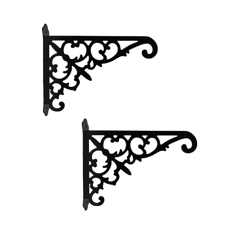 TEMU 2pcs Black Wrought Hooks, Suitable For Hanging Flower Baskets, Bird Feeders, Plant Pots, Wind Chimes, Indoor/outdoor Christmas Decorations, With