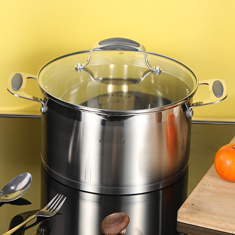   villa 304 stainless steel soup pot thickened non stick pot double ear stew   pot dessert pot sauce pot home use gift box details 6