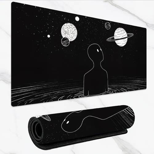 art gaming mouse pad large extended desk mat with non slip rubber base minimalist design and precision stitched edges for work and gaming setup