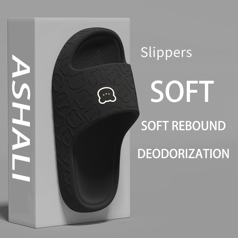 

Unisex Open Toe Breathable Soft Sole Slippers, Comfy Non Slip Casual Eva Slides For Men's & Women's Indoor Outdoor Activities