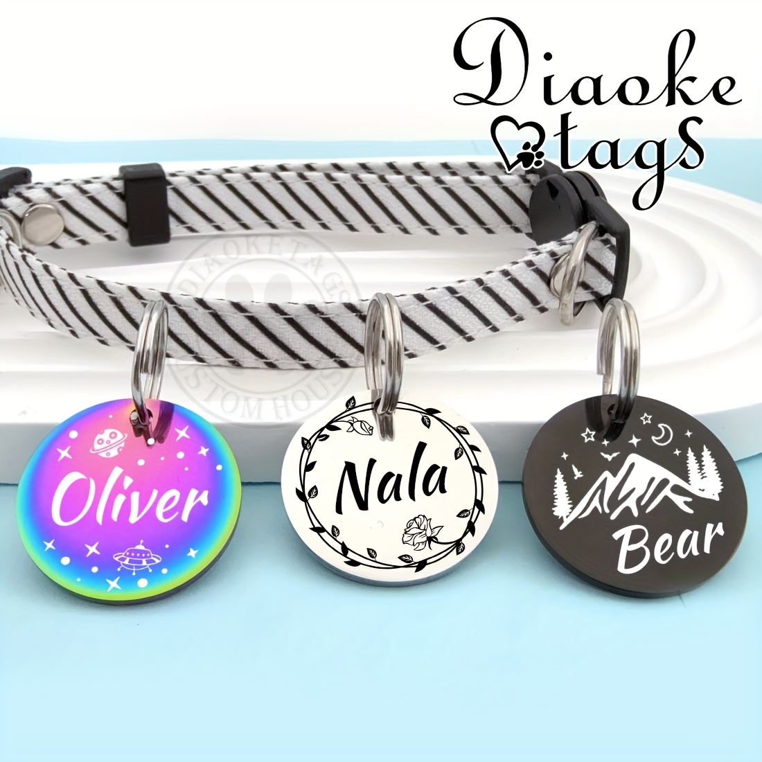 Custom Dog Tags, Funny Double Sided Deep Engraved Pet ID Tags