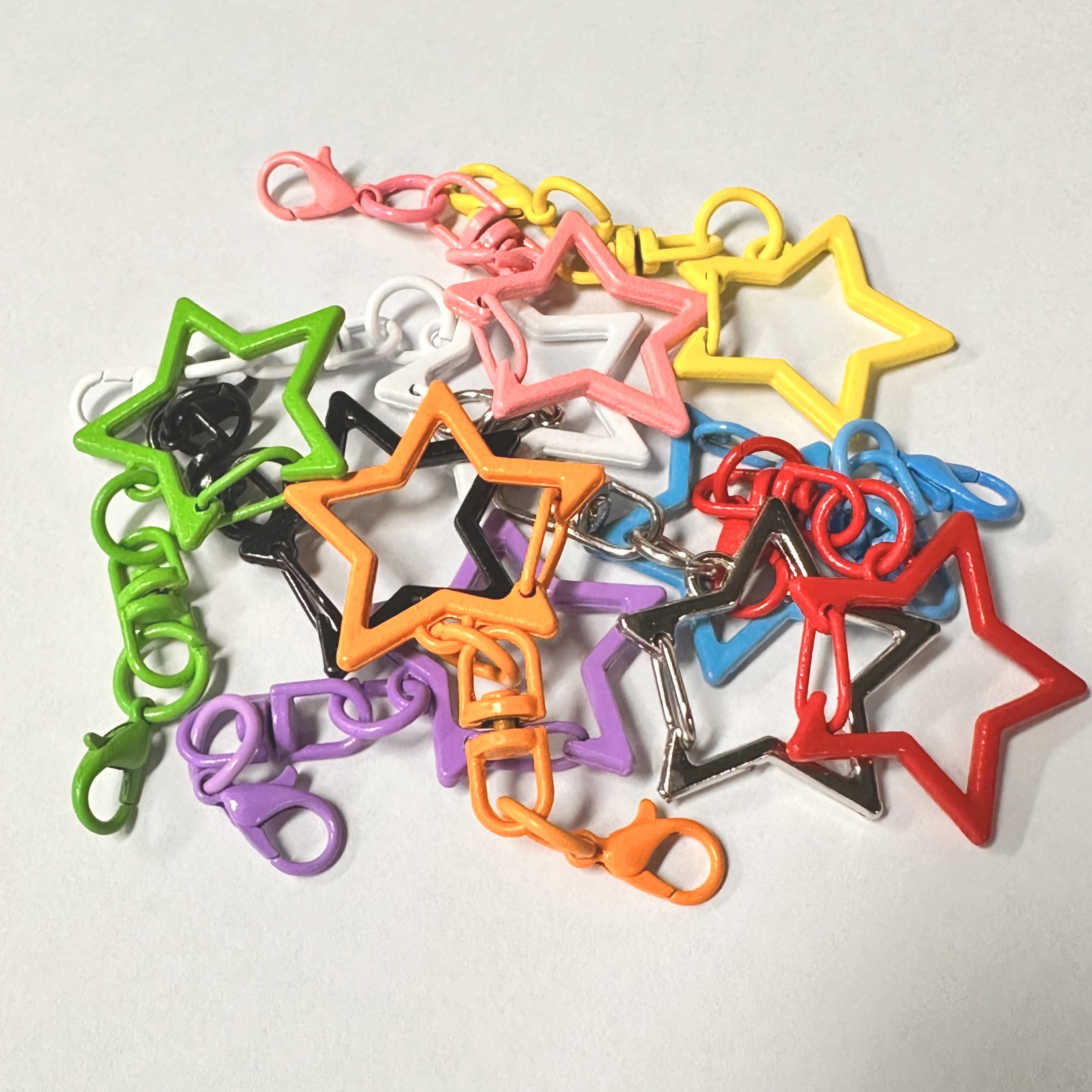 Colorful Star Keychains Lobster Clasps Diy Jewelry - Temu