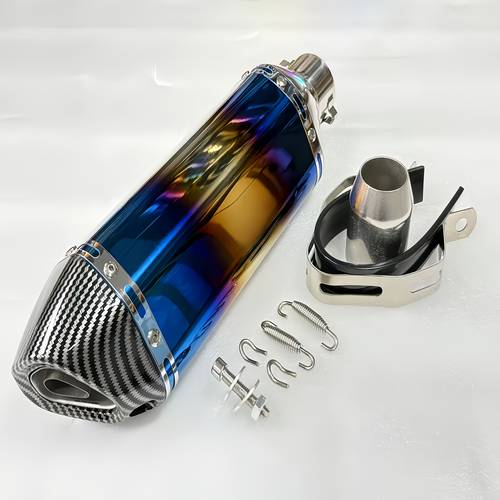 1pc exhaust pipe with mounting bracket and additions design suitable for modification enhance reduce air exhaust smoothness suitable for motorcycle and scooter additions