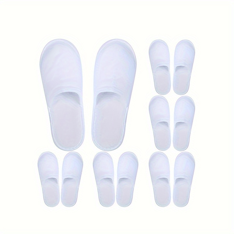 

10 Pairs Of Spa Slippers, Slippers White Fluffy Guest Slippers For Home And Hotel Use