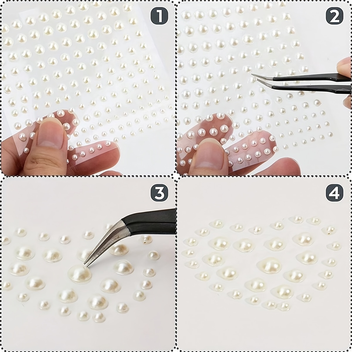 Self-Adhesive Pearl Stickers for Makeup and Crafts