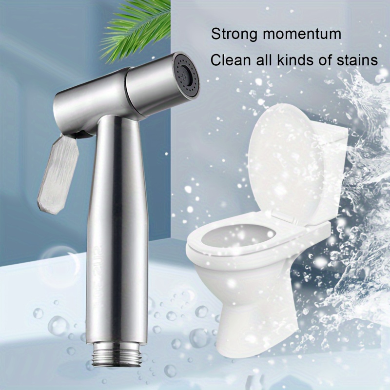 

1pc Handheld Bidet Sprayer, High-pressure Toilet Companion, Bathroom Personal Hygiene Cleaner, Easy-control Jet Spray Gun With Foaming Water Function