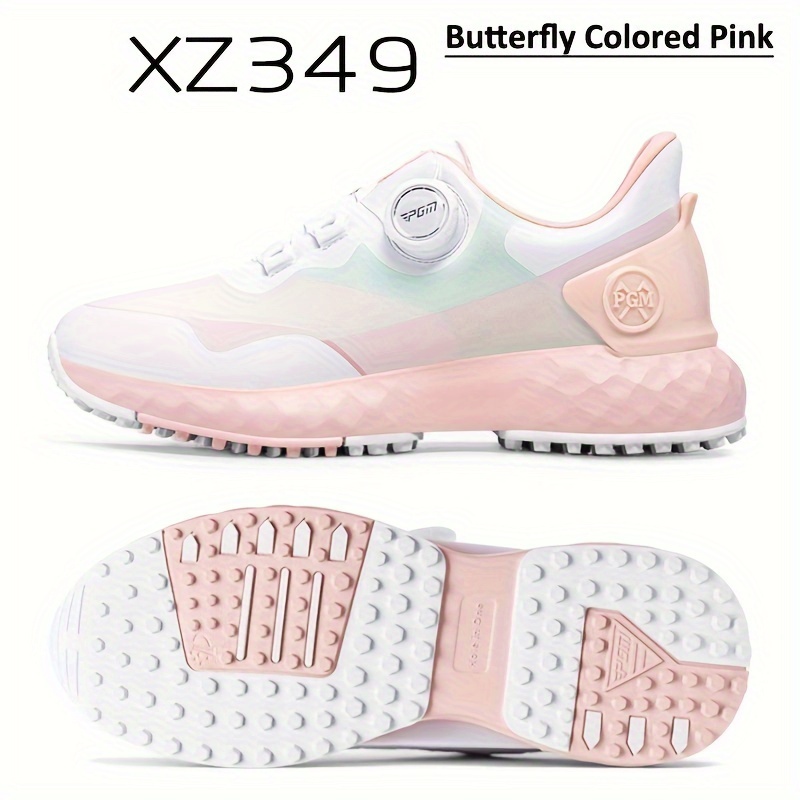 Women'S Golf Shoes Lightweight Low-Top Sneakers with Arch Support,  Non-Slip Rubber Sole PU Cushioned Insole Pink/, Golf