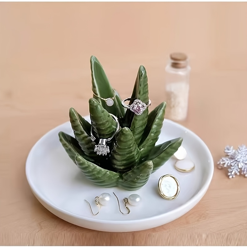 keramik aloe schmucktablett displaystnder ringhalter kaktus - Temu Germany