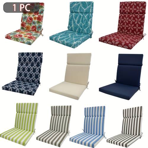 1pc outdoor indoor high back cushions patio seasonal replacement rocking chair cushion with back elastic random geometry patterns flower leaf stripe sweet home seat pad back cushion with ties for desk chair dining chairs and office chair