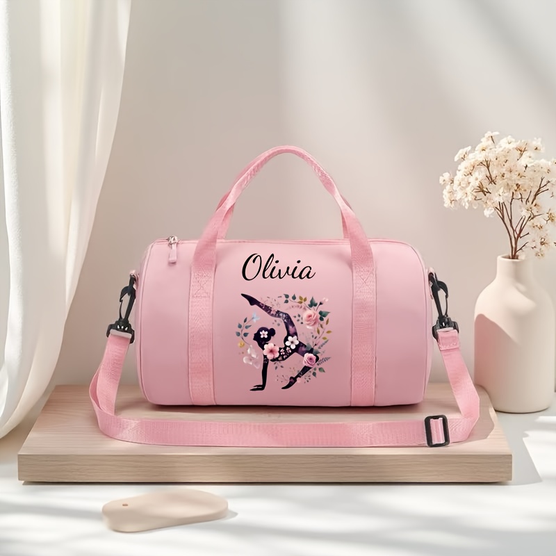 TEMU Borsa a tracolla personalizzata con stampa di ginnastica e con corona del , realizzata in nylon. Disponibile in colori. Grande capacit�, adatta
