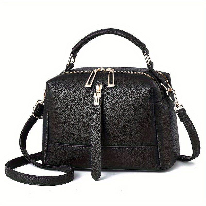 

Women's Fashion Handbag, Mini Shoulder & Crossbody Bag, Pu Leather Purse, Chic Zipper Accent