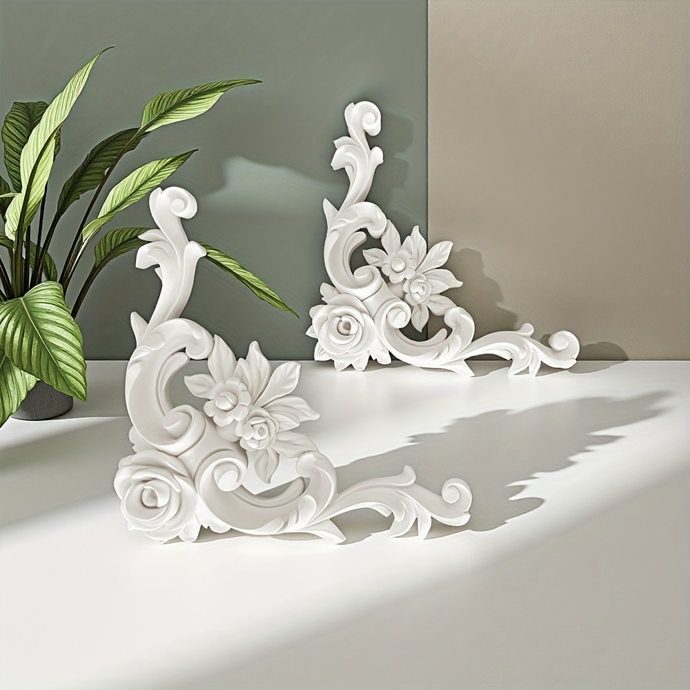 item picture 2pcs set of     corner flower decorative lines french ceiling lightweight polyurethane foam wall panel used for living room tv wall bedroom background wall and ceiling decoration