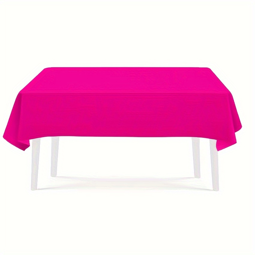 

3pcs, Rose Red Pe Tablecloth Suitable For Family Reunion Picnic Disposable Tablecloth Birthday Patty Celebration, Hotel, Dinner, Holiday, Picnic, Travel Decorations Festive Holiday Supplies